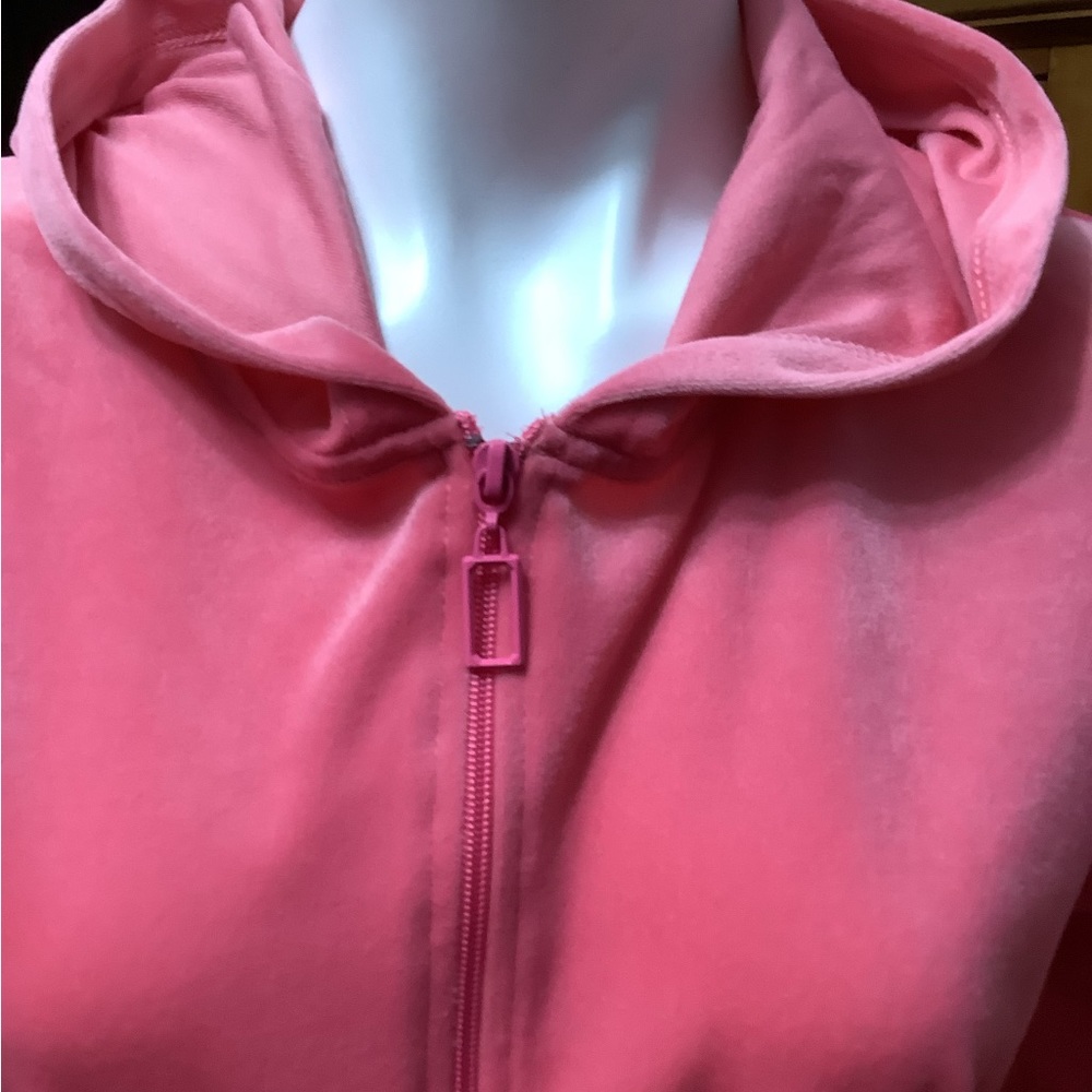 PINK VELOUR HOODIE JACKET